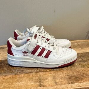Adidas White and Red Athletic Shoes